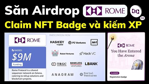 Get Rome Protocol Airdrop — a project that has raised $9 million from many major funds 