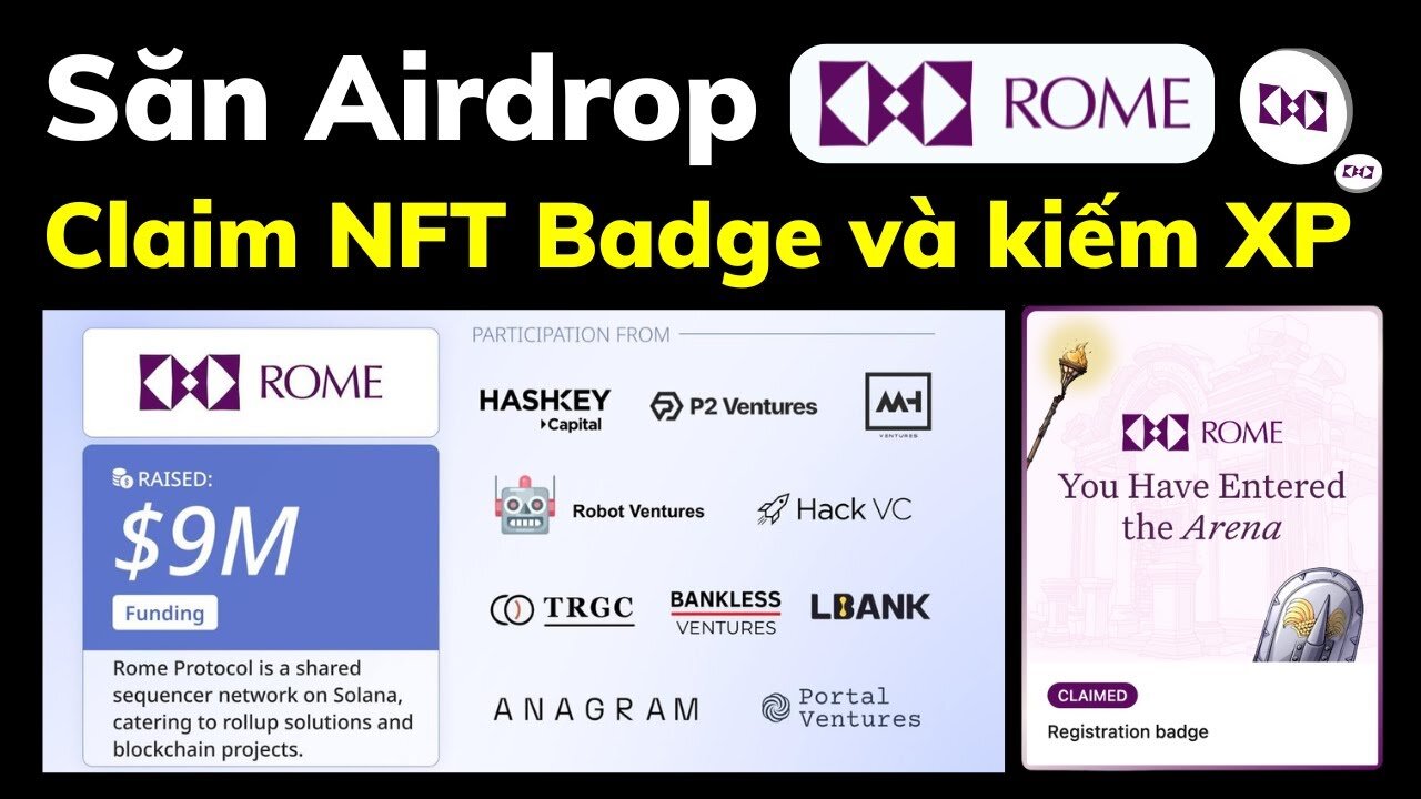Get Rome Protocol Airdrop — a project that has raised $9 million from many major funds