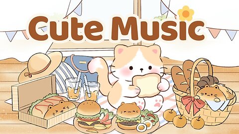 Cute Music 🍔🥐Lofi Kitty 🧡🍋1 Hour Cafe Song🍰Stream cafe☕ cute & relaxing 🎶 Make Your Day Better💖