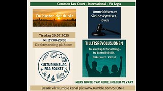 29.7.25: "Vi- Folket" anmelder sivilbeskyttelsesloven, og om TRUST