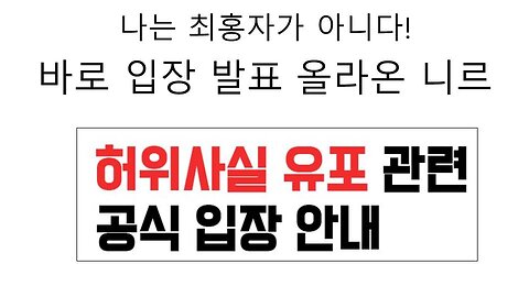 나는 최홍자가 아니다! 공식 발표 뜬 니르