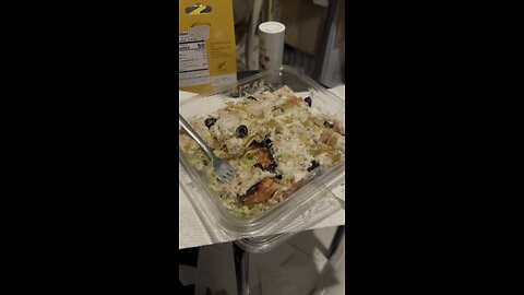 BEST HEALTH FOOD DIET. Grocery deli salad with meat. Tuna fish. 8-24-25