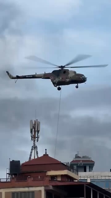 Corrupt Nepal politicians flee on ropes from copters as Gen Z rises ✊ #genzprotest #japd