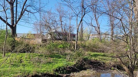 Septa 101 Trolley crossing tributarie near Darby Creek