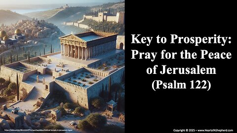 Key to Prosperity: Pray for the Peace of Jerusalem (Psalm 122), from www.HeartofAShepherd.com