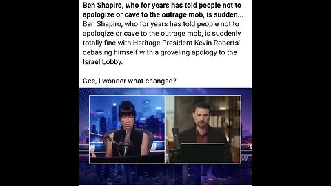 Ben Shapiro, who for years has told people not to apologize