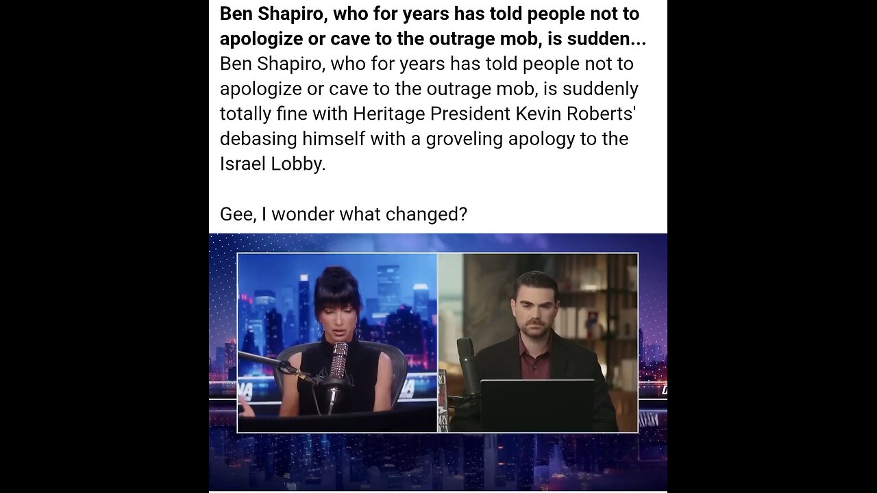 Ben Shapiro, who for years has told people not to apologize
