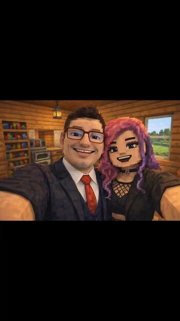 A photo of me and my discord admin Mormon in Minecraft