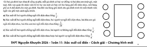THPT Nguyễn Khuyến 2026: Có hai gia đình hẹn nhau đi uống cà phê, mỗi gia đình có hai vợ chồng và
