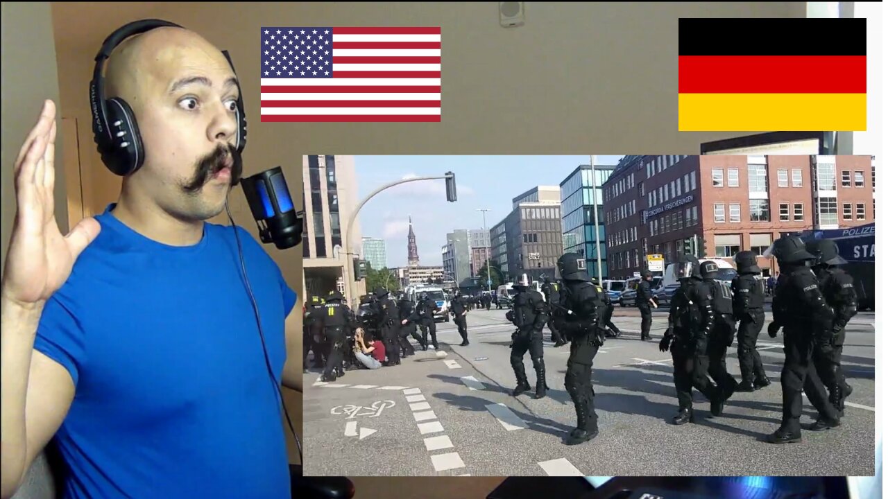 American reacts To Germany Protest is broken up by the Police