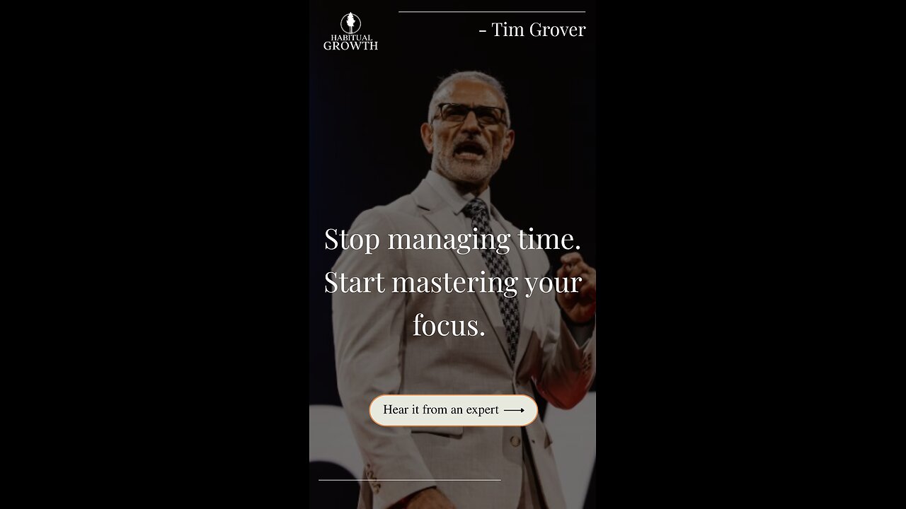 Stop managing time. Start mastering your focus. 🧠💥