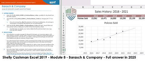 Shelly Cashman Excel 2019 | Module 8: End of Module Project 1 | Barasch & Company Full answer 2025