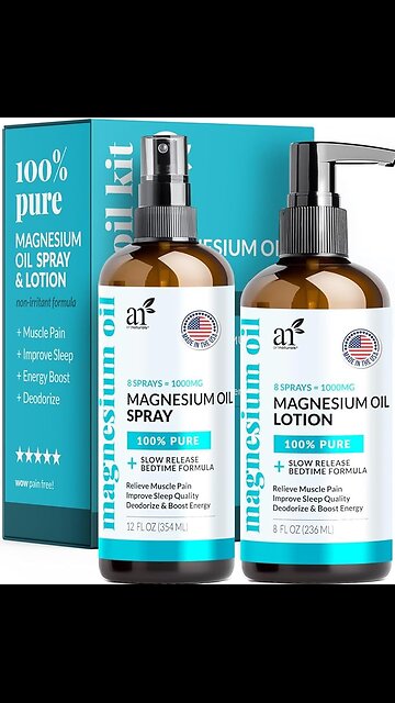 ArtNaturals Magnesium Oil & Massage Lotion Set – Muscle & Sleep Relief