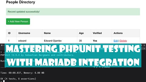 Mastering PHPUnit Testing with MariaDB Integration for Developers