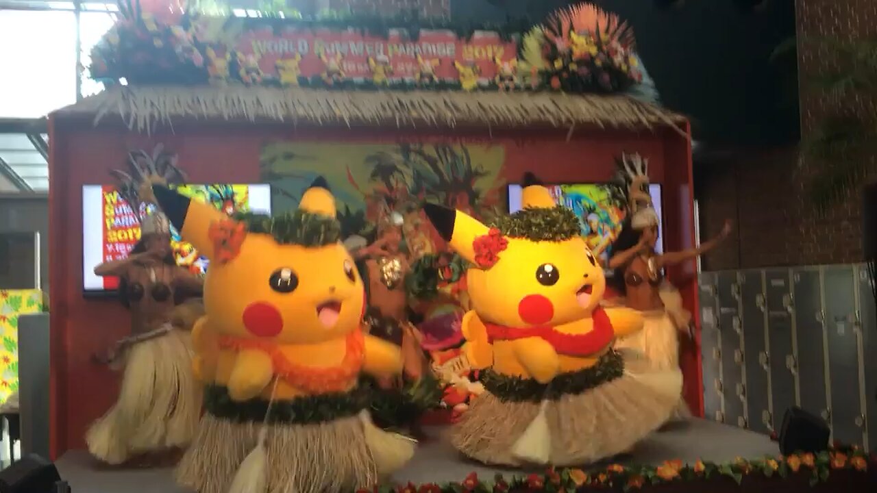 Pikachu dance show at the Pikachu event in Yakohoma