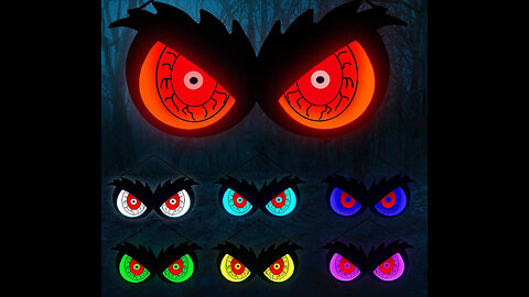 23.6 Inch Huge Wooden Halloween Realistic Eyes with 7 Color Modes