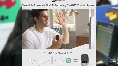 AI Wireless Mouse with Voice Recorder&Touchpad Detachable&Air Operation PowerPoi
