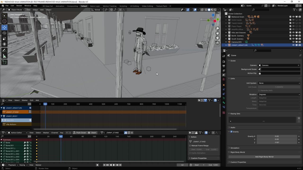 RUSTIC LAW: BLENDER TUTORIAL - walk cycle animation (part 1) #blender3d #3danimation