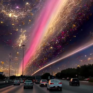 Neon Streaks of a Celestial Journey