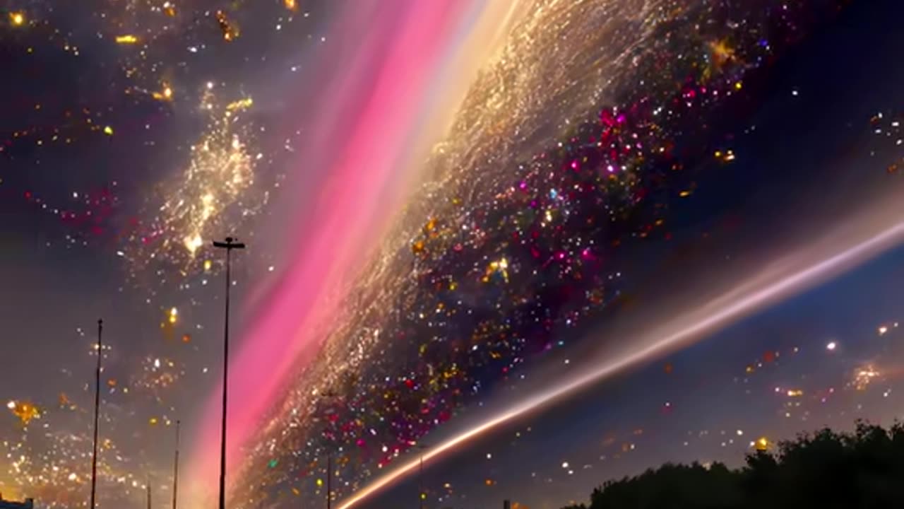 Neon Streaks of a Celestial Journey