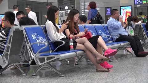 Waiting at the departure hall...