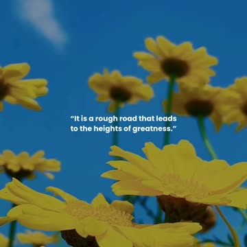 It is a rough road that leads to the heights of greatness.