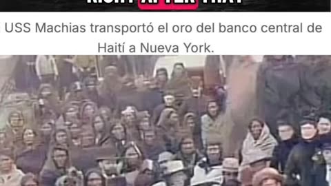 HOW THE MODERN NATIVES GOT TO AMERICA. USS MACHIAS TRANSPORTO EL ORO DEL