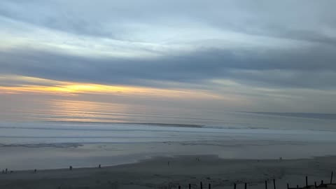 Somber Sky with Ocean Waves