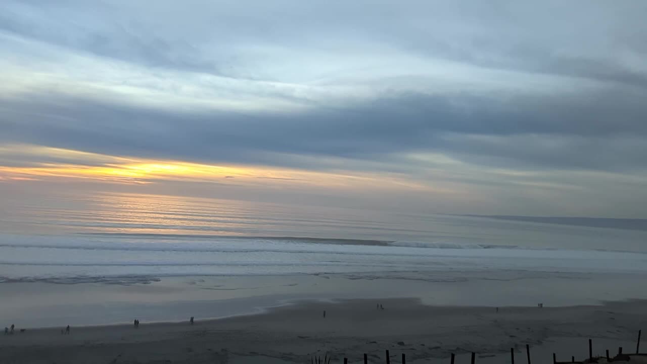Somber Sky with Ocean Waves