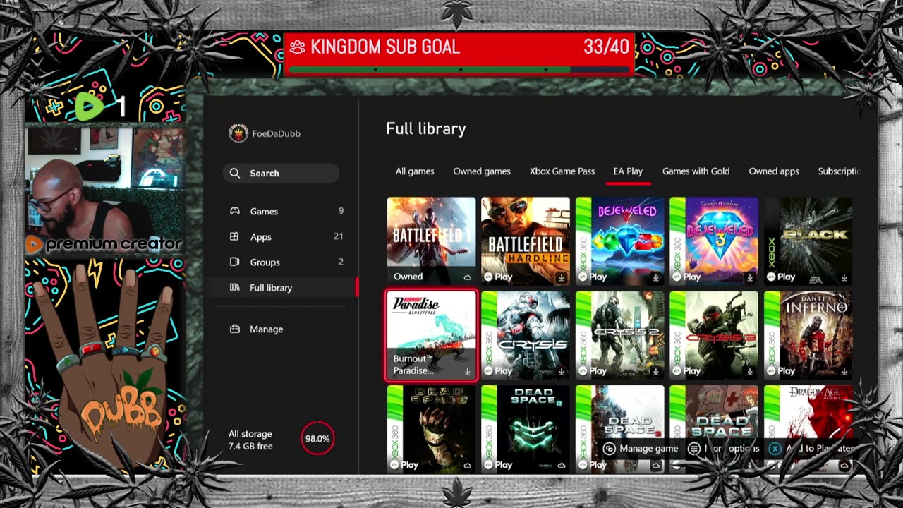 🤴🏾KINGDOM MENU: 🌳SESHYS 🏈RANK FOOsBALL 🎮OUTRIDERS GRIND & 🎮DOOM DARK AGES DILLY DILLY
