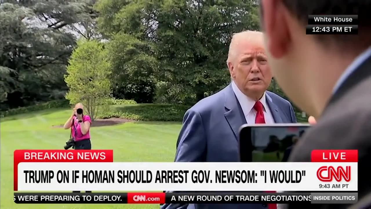 Trump Says Tom Homan Should Arrest Gavin Newsom As Riots In LA Rage