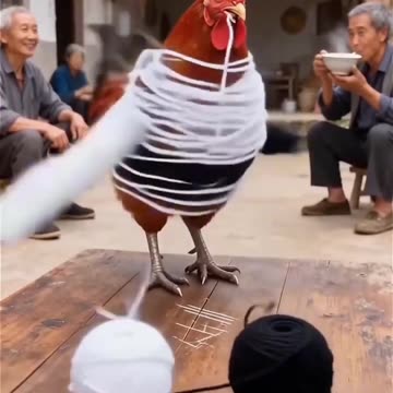 Funny Rooster knitting!