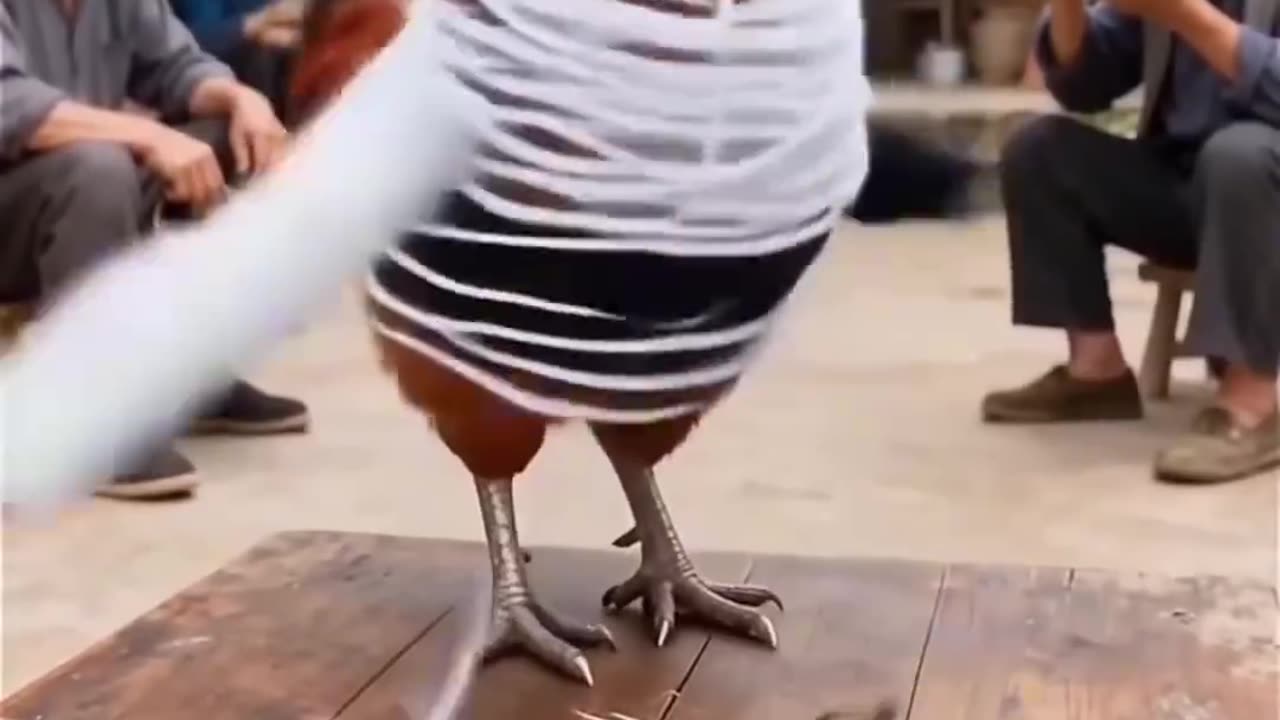 Funny Rooster knitting!