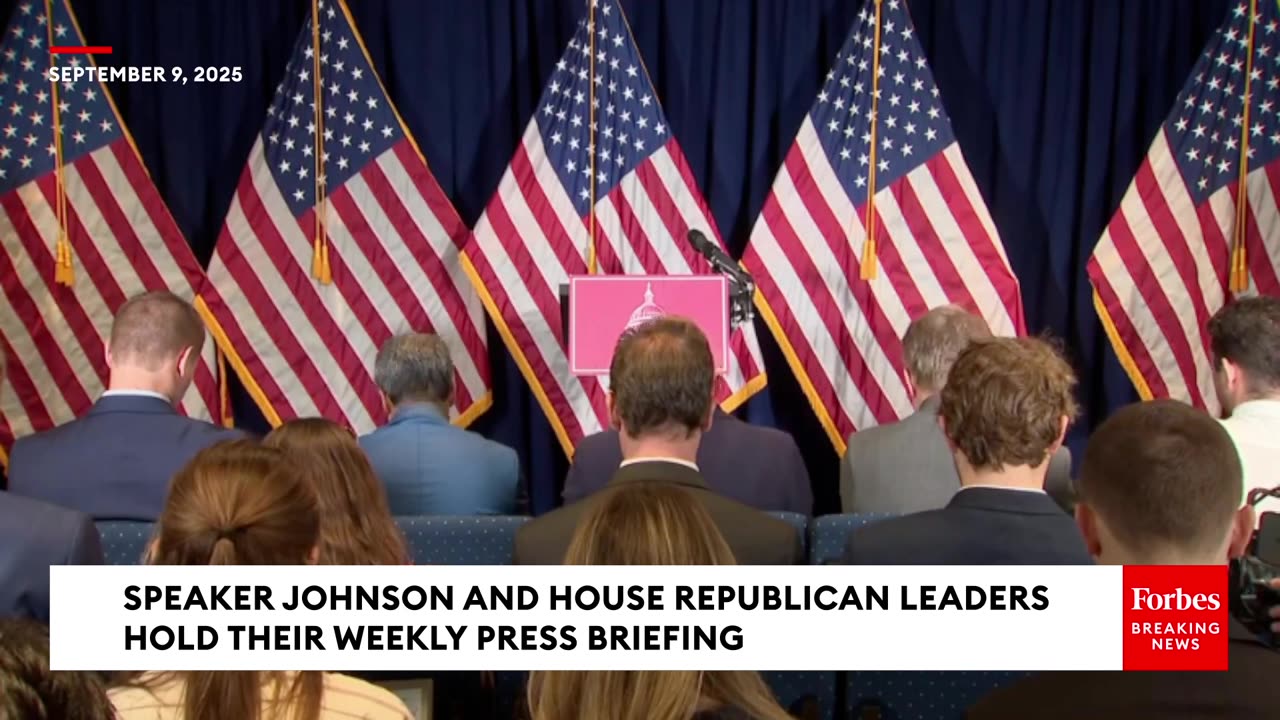 WATCH LIVE: Johnson Holds Press Briefing After Dems Release Alleged Trump Epstein Birthday Card