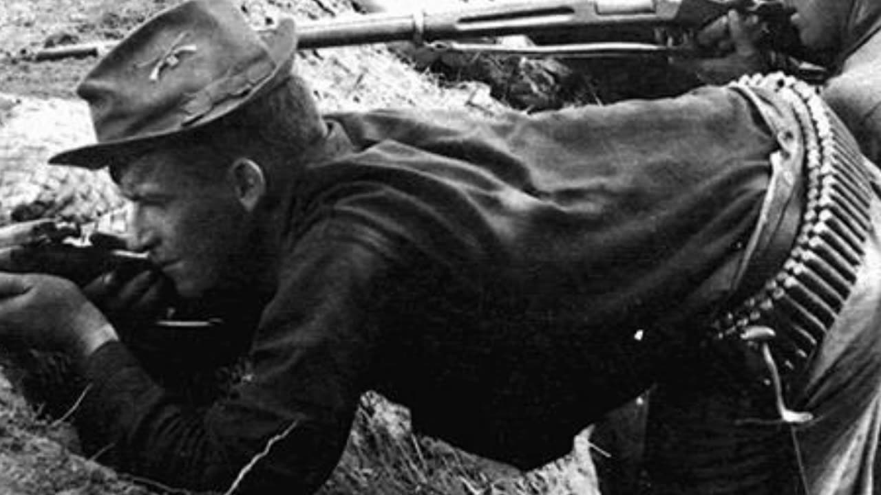 Seaman Catherwood under fire