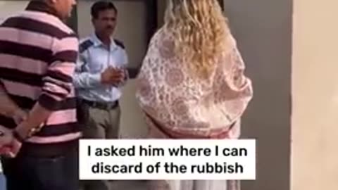 Girl using an Airbnb in India and has to find a way to discard trash