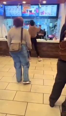 Fat Ngger Assaults Fast Food Worker And Trashes Restaurant Other Nggers Cheer It On