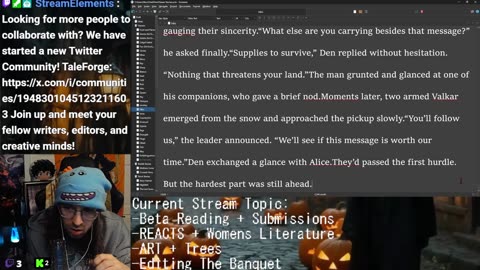 Beta Reading + REACTS + Commentary + Womens Literature! Wheel of Time! Art Arc Drawing: Trees! Blue Horror Stories PREMIERE!