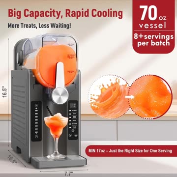 Slushie Machine: No Ice Needed All-in-One Slushy Maker for Home, Real-Time