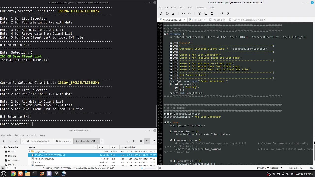 Akamai REST API Client Lists with Python