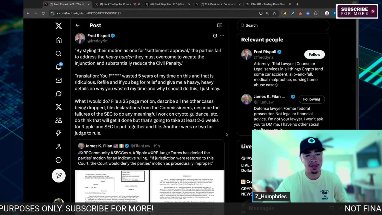 XRP JUDGE DROPS NEW DETAILS IN THE RIPPLE VS SEC LAWSUIT!