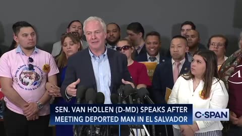 Senator Chris Van Hollen holding a press conference to address getting caught drinking margaritas