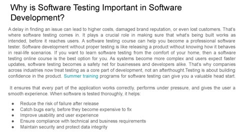 Reasons to Upskill With Software Testing Training Course in 2025