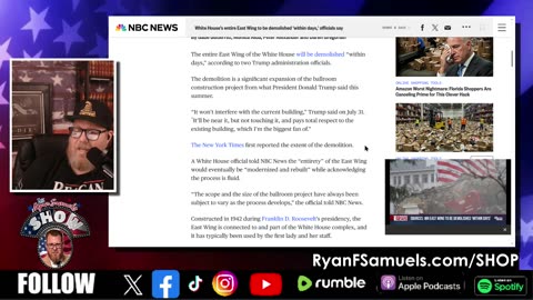 Trump's East Wing Demolition Bombshell: White House Ballroom Build & the Lingering J6 Pipe Bomb FBI Fiasco
