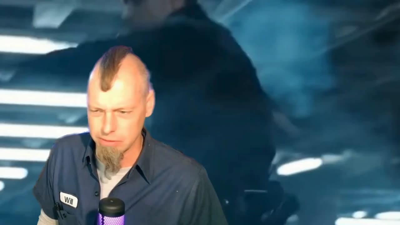 Crazy Humaniod Robot Goes After Worker