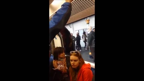 Big Mouth Woman On London Train