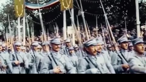 Paris 1919 victory parade 🇫🇷 WW1 ends, France celebrates 🎉 #Colourized