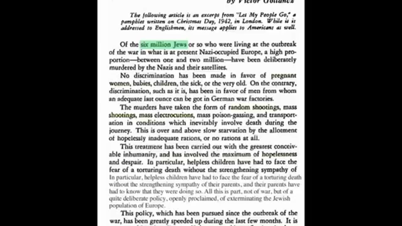 The Jews that perished during WWII was the result of America, Britain and the Jews themselves