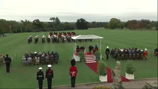 Trumps view a Beating Retreat musical performance with Their Majesties at Windsor Castle