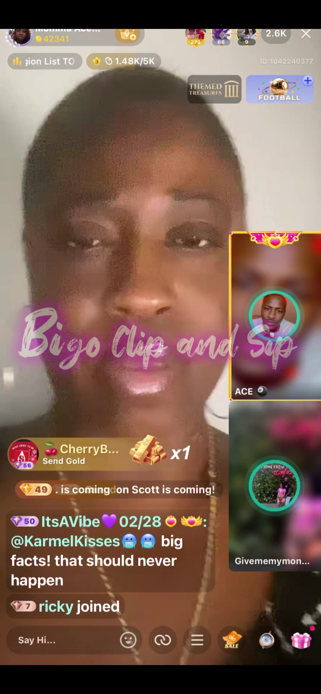 Ace gets into it with Holly on his moms live 8/12/25 #bigoclipandsip